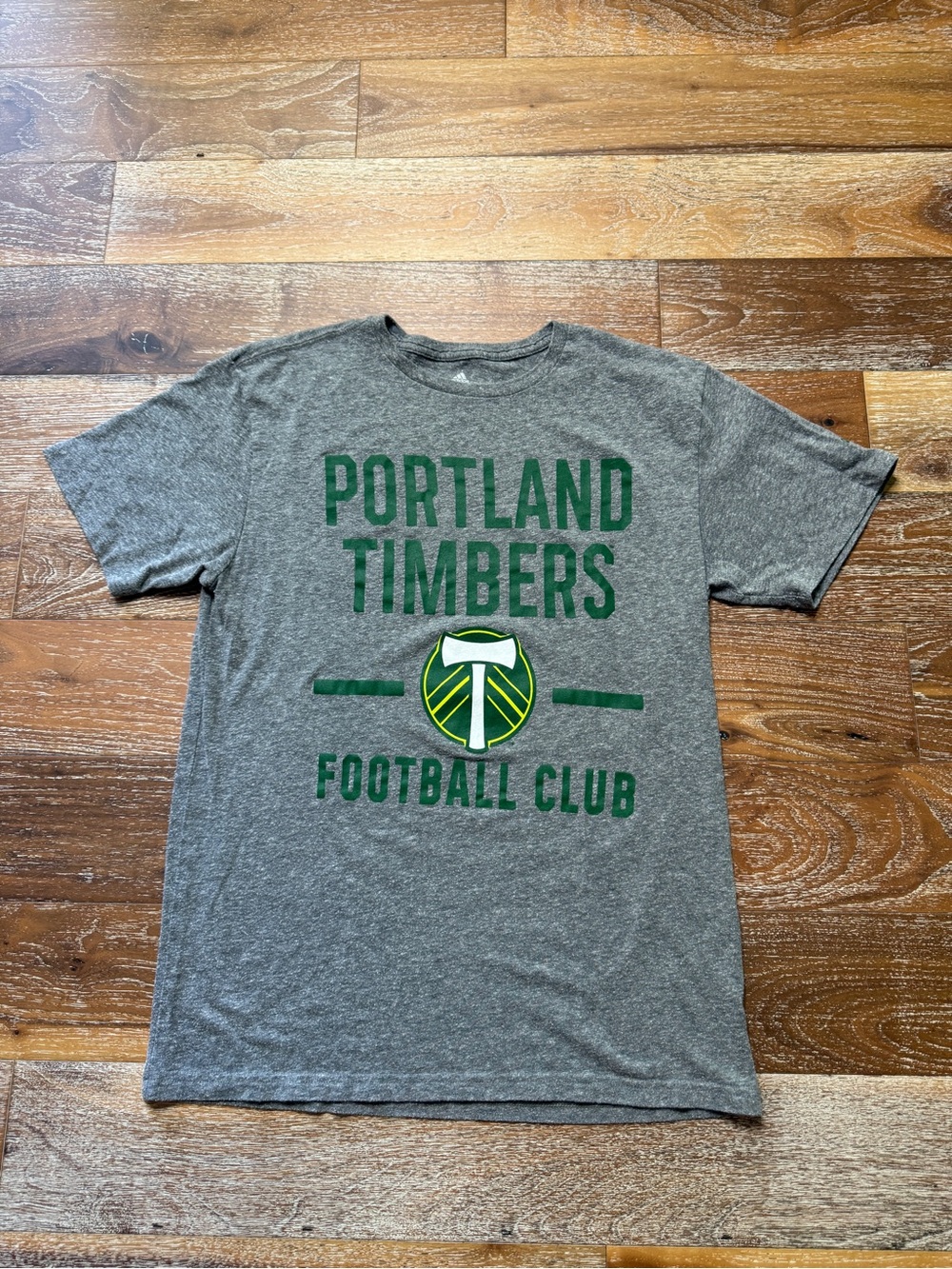 Portland Timbers Football Club Gray Adidas Soccer T-Shirt Men’s Medium